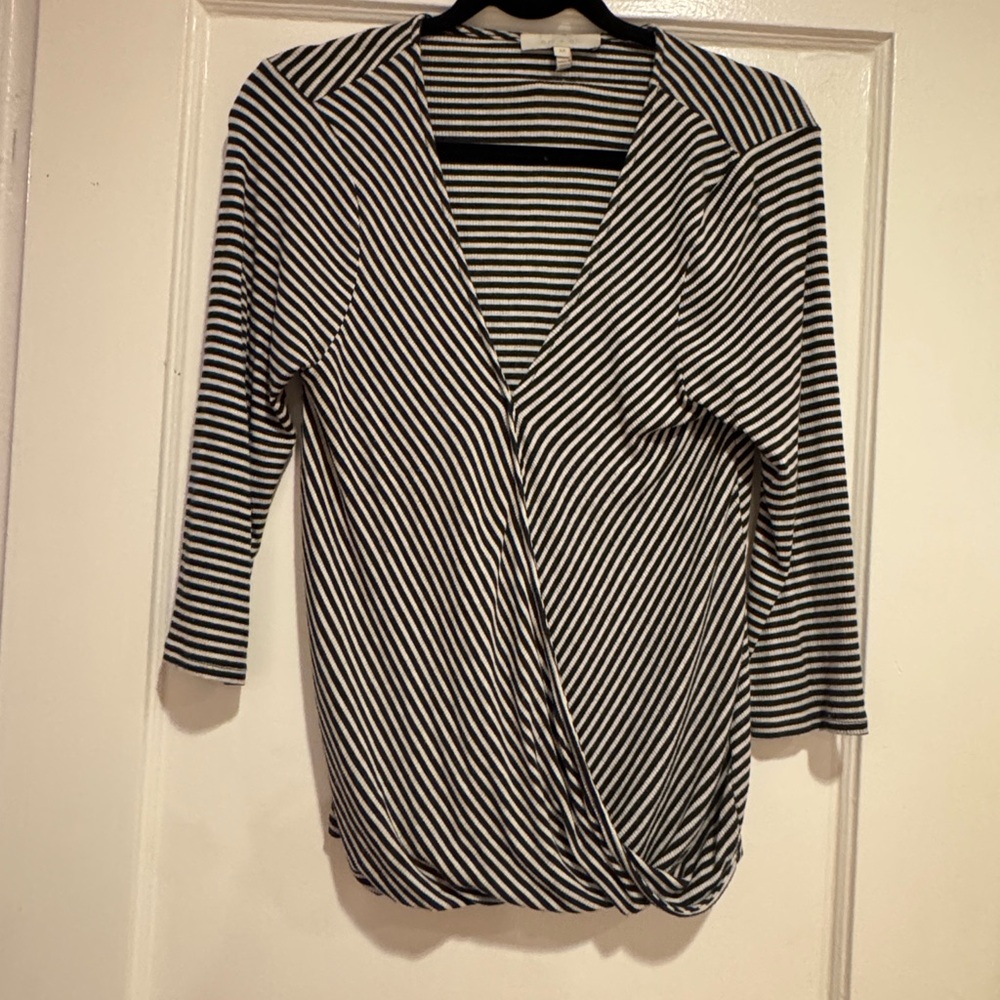 Eri & Eli Striped Black and White Women's Top, Anthro, M, good used condition